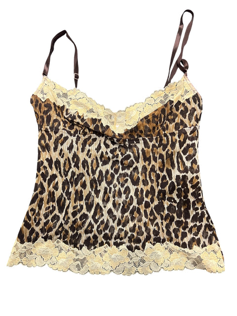 Dolce & Gabbana Leopard Mesh White Lace Top
