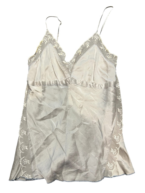 Germano Zama Silver Silk Lace Top