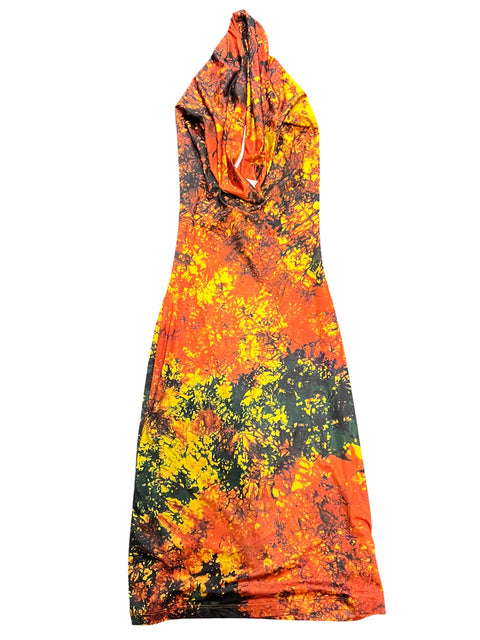 Plein Sud Orange Fire Print Dress