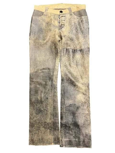 Back Bones Brown Leather Pant