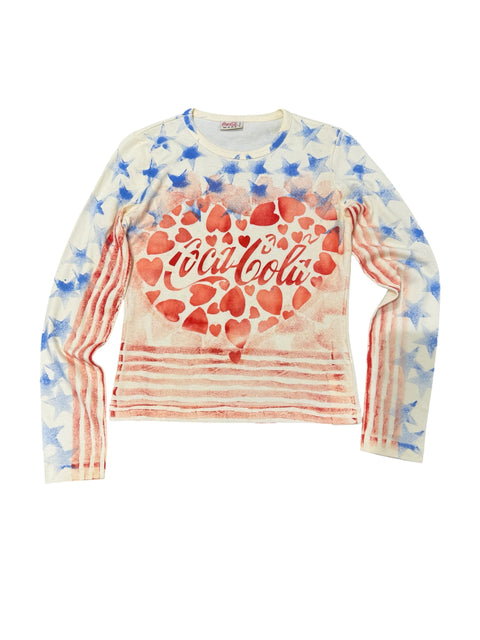 Coca Cola Ware Print Long Sleeves Top