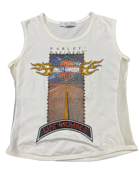 Twinset White"Harley Davindson" Print Tank Top