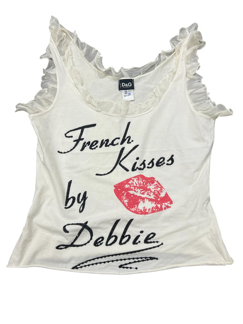 Dolce & Gabbana White "French Kiss by Debby" Tank Top