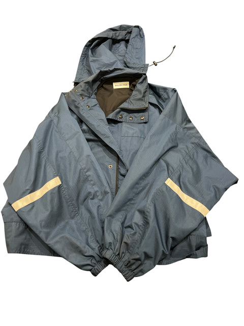 Balenciaga Navy Blue Crop Rain Jacket