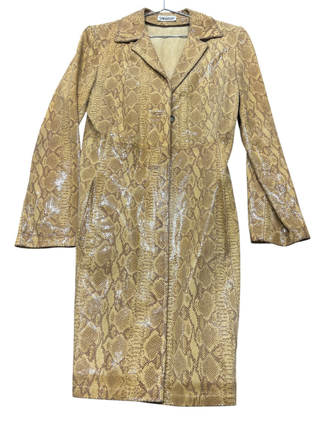 Sem Vaccaro Yellow Fake Snack Skin Long Coat