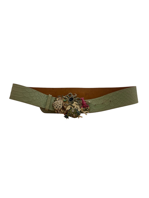 Blumarine Green Pyhton Leather Belt