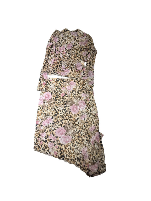Store Leopard and Flower Print Mesh Set