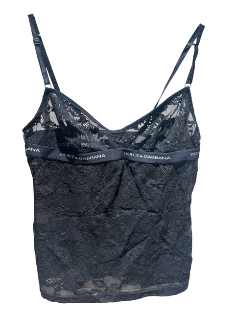 Dolce & Gabbana Black Lace Transparent Tank Top