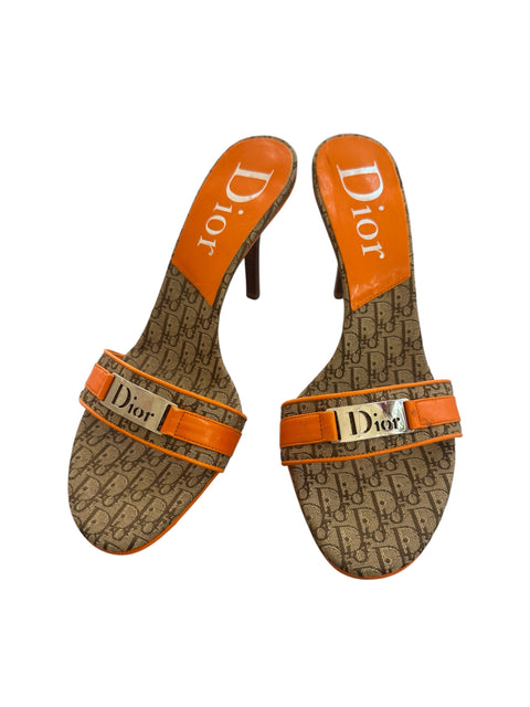 Dior Orange Monogramme Mules
