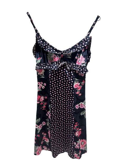 Blumarine Dot & Flowers Mini Dress