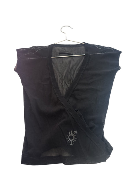 JPG Black Mesh Crossed Top