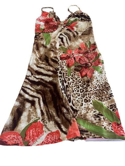 Roberto Cavalli Animal Flowers Print Dress