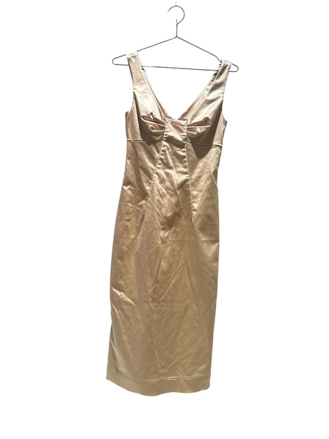 Dolce & Gabbana Silk Cocktail Beige Dress