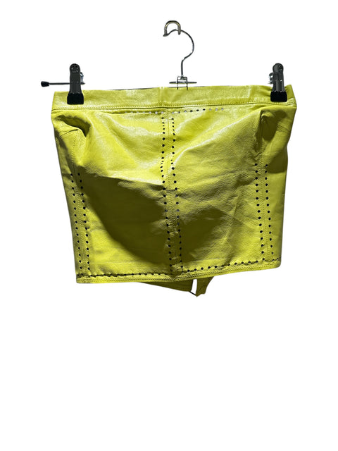 Gianfranco Ferre Leather Yellow Backless Top