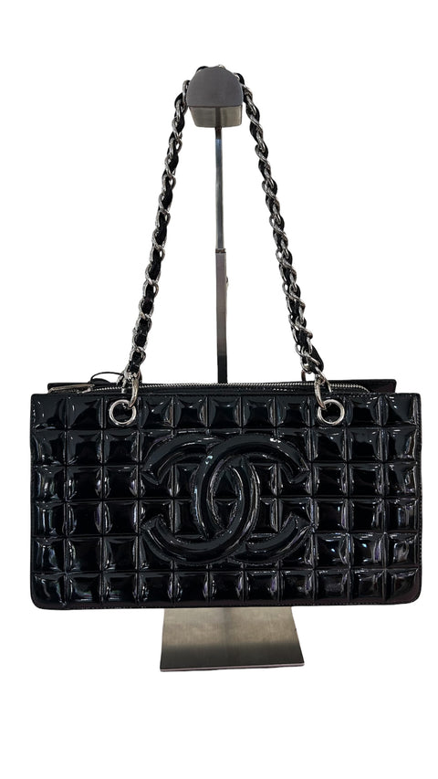 Chanel Chocolate Bar Patent Tote Black 2003/2004