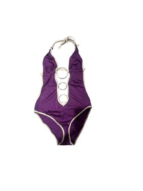 Dolce & Gabbana Purple With Golden Rings Swimsuit