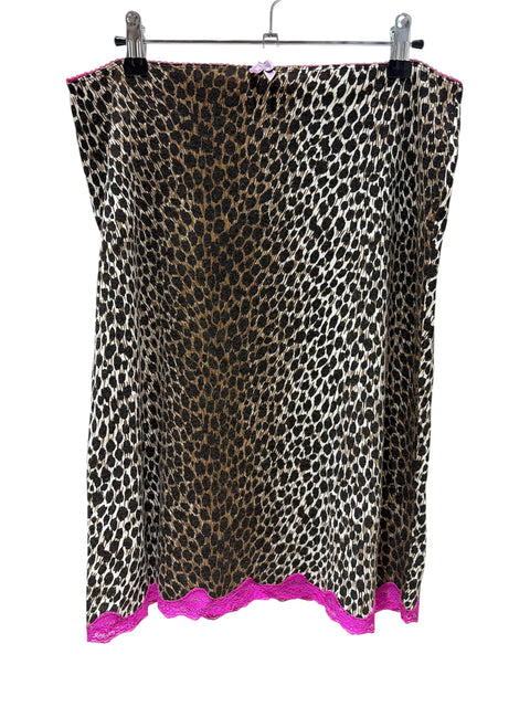 KookaÏ Leopard Print & Pink Lace Detail Skirt