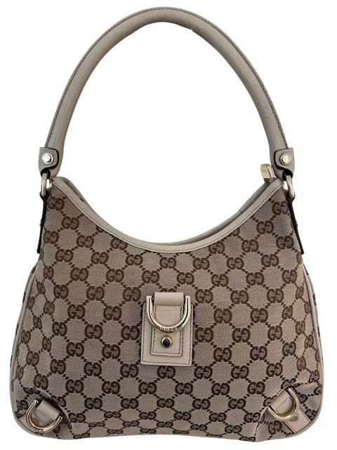 Gucci Abbey Beige Gold GG Canvas Shoulder Bag