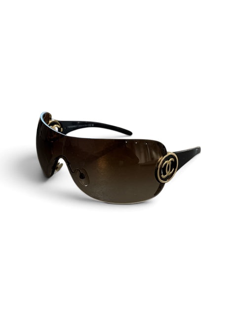 Chanel Brown & Gold Sunglasses