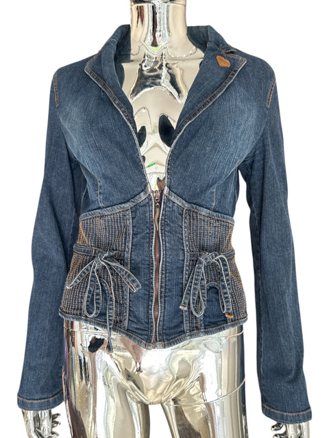 Moschino Jeans Corsetted Denim Jacket