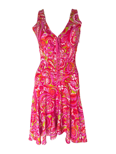 Dolce & Gabbana Pink Paisley Print Dress