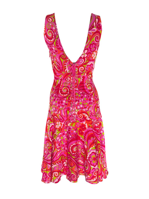 Dolce & Gabbana Pink Paisley Print Dress