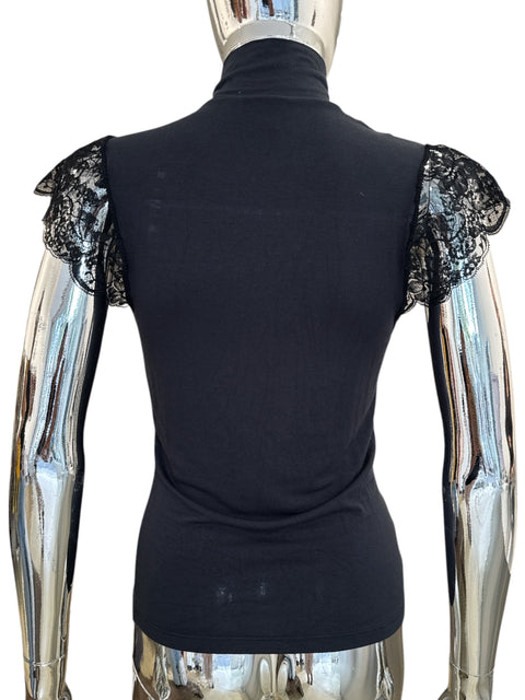 D&G Lace Sleeves Logo Top