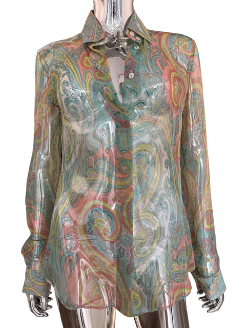 Dolce & Gabbana Paisley Print Silk Blouse