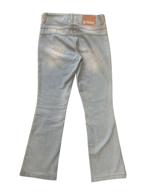 Galliano Lightwash Pink Detailing Jeans