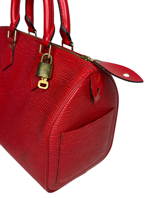 Louis Vuitton Epi Speedy 25 Castilian Red Hand Bag