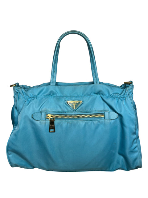 Prada Blue Nylon Hand Bag