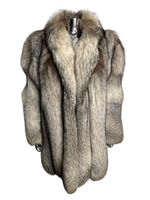 Vintage Grey Long Fox Fur