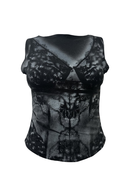 Kenzalatrides Sleeveless Black Top Print M