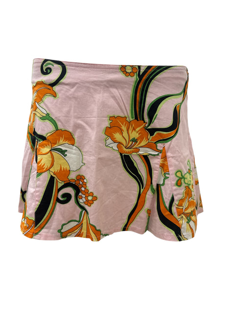 Miss Eighty Pink Orange Flower Skirt