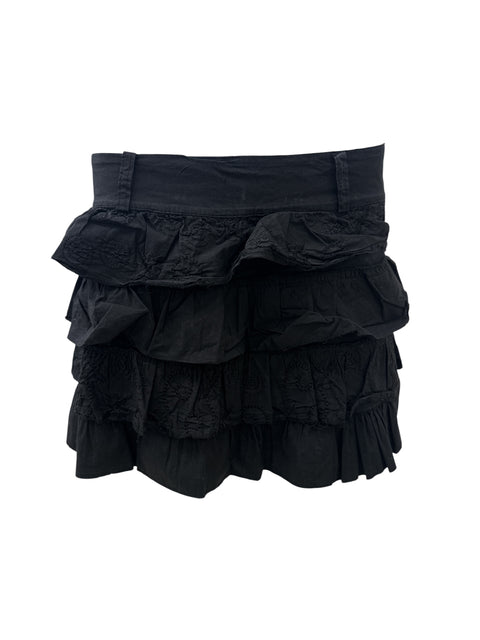 Vintage Black Ruffled Skirt