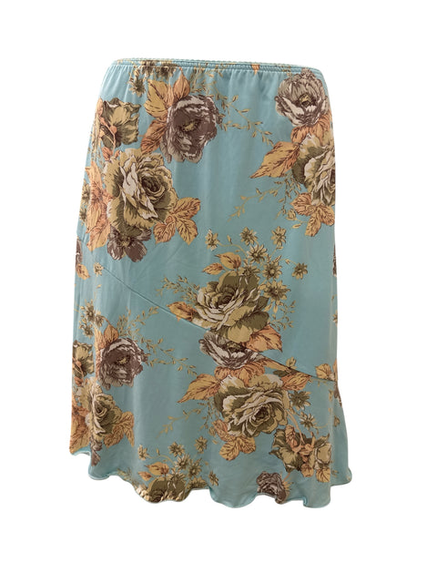 Ginkoo Gold Flower Blue Skirt