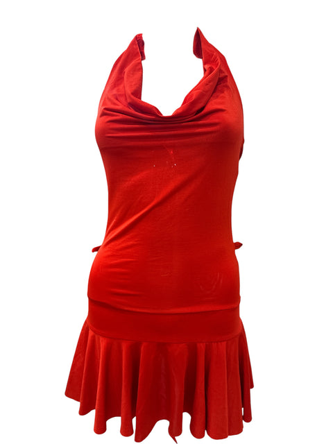 Vintage Red Pleated Dress