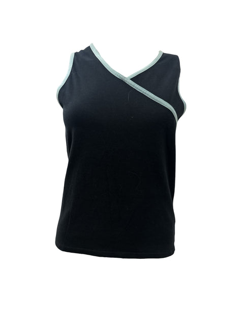 Mana Black Blue Details Top