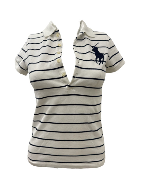 Ralph Lauren Striped White Polo