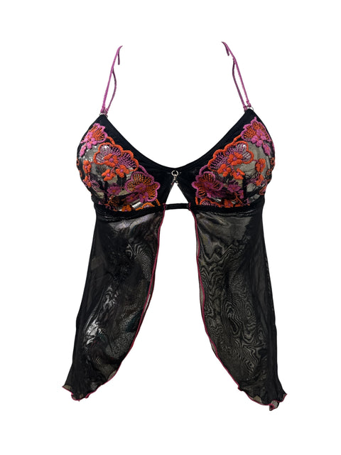 Vintage Flower Mesh Bustier
