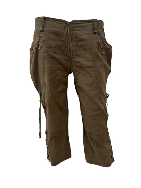 BluDeise Brown Middle Zip Capri
