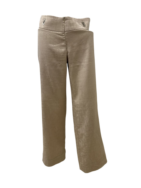 Flourish Beige Satin Print Pants