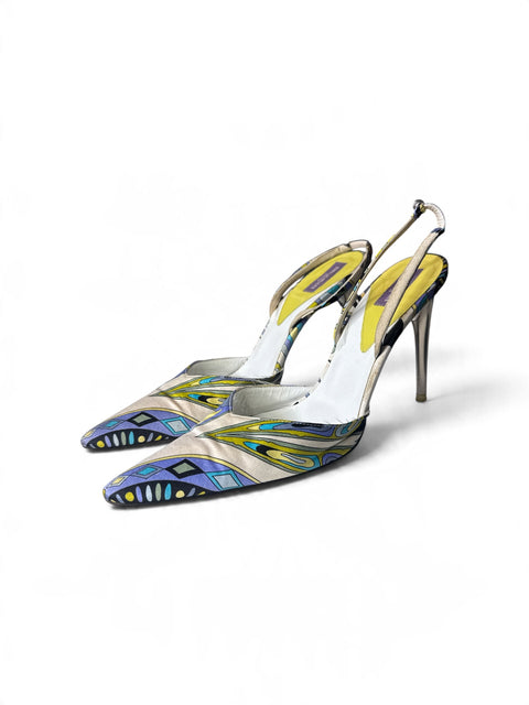 Emilio Pucci Purple Print Heels