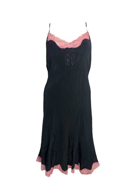 Blumarine Pink Details Black Dress
