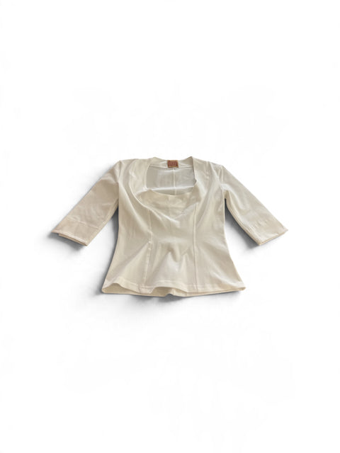 SB Top Marilyn Coton Long Sleeve White Made in France