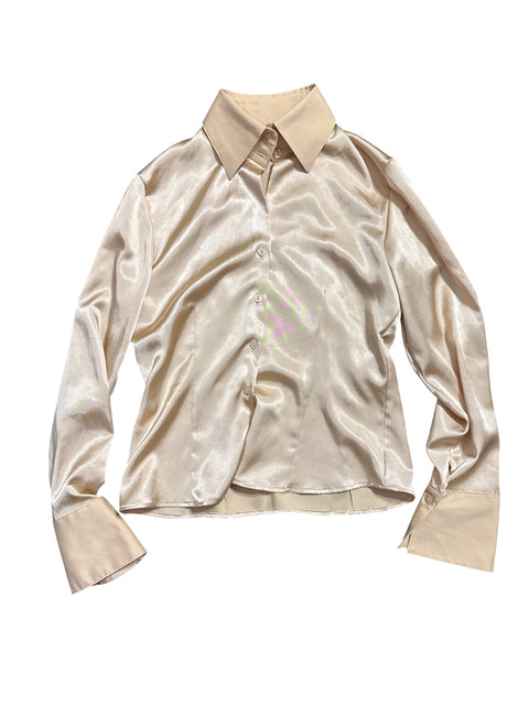 Vintage Cream Satin Shirt
