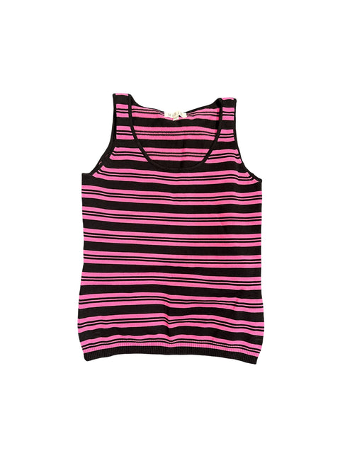 Misis Striped Pink Black Tank Top