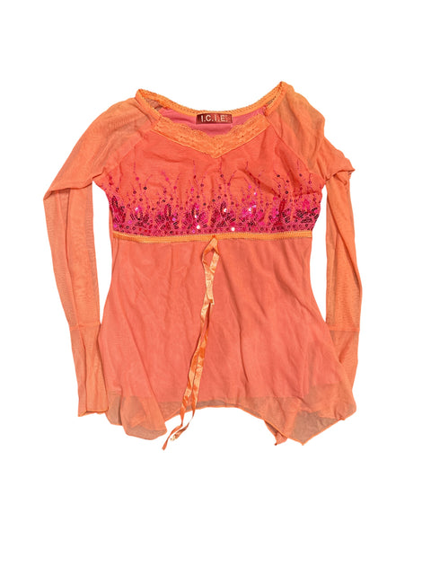 I.C.I.E Orange Longsleeve Top
