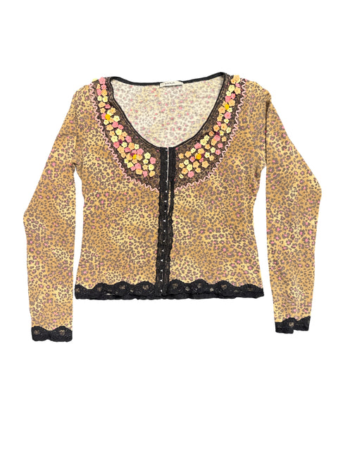 P.A.S.J.S Leopard Pink Details Gilet