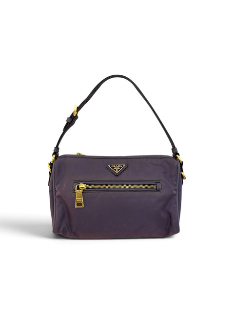 Prada Hand Bag Nylon Purple 210080A